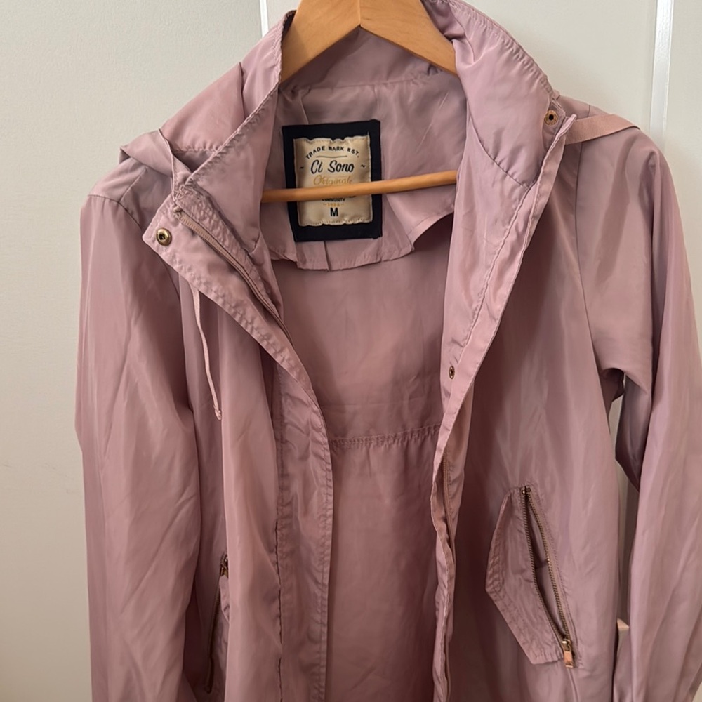 Ci Sono Pink Utility Jacket Lightweight Water-Resistant
